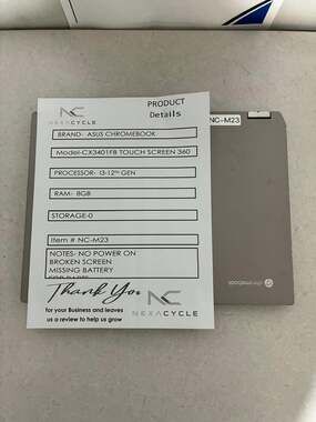 ASUS Chromebook CX3401FB Touch 360 12th Gen i3 8GB RAM